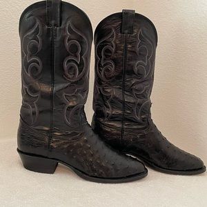 Black Full Quill Nocona Boots Size 7 1/2 D Almost New